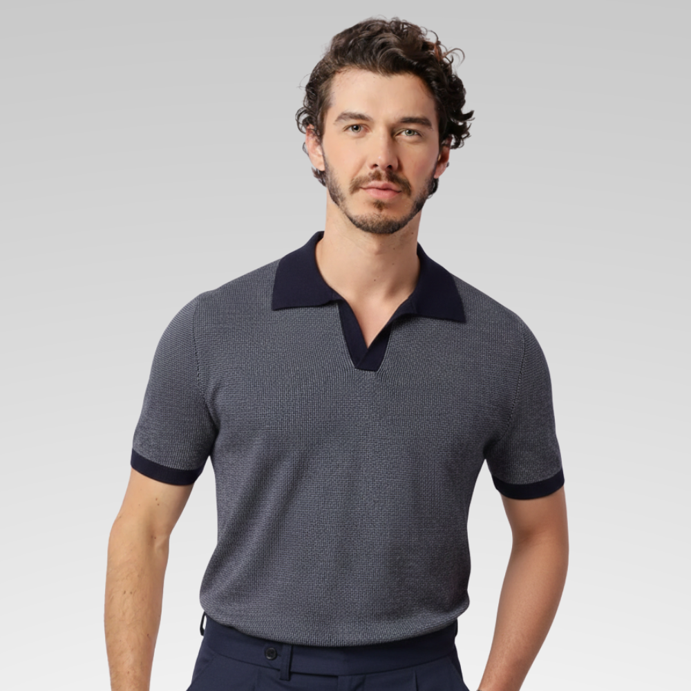 Men's Geneva Knitted Polo – Blue