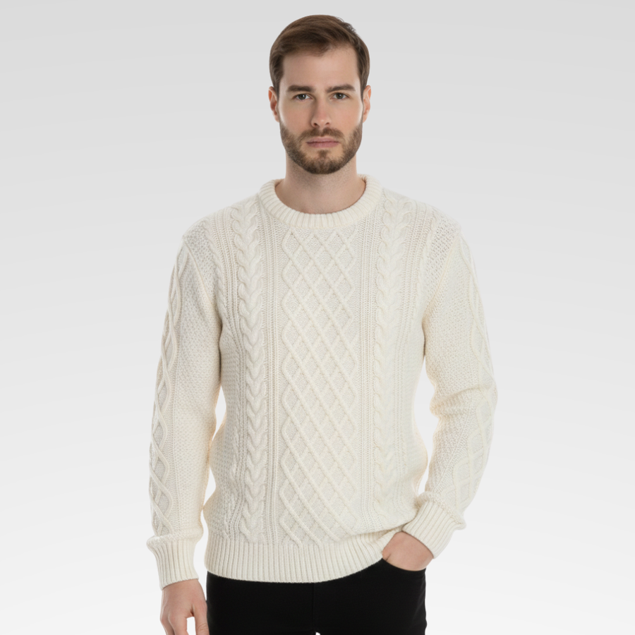 Men's Noir Cable-Knit Jumper