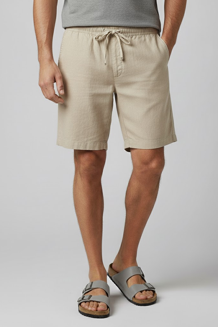 Men's Capri Linen-Blend Shorts