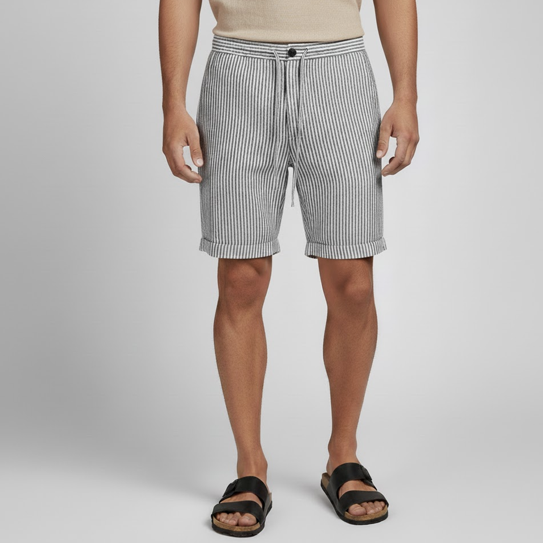 Men's Striped Linen Shorts