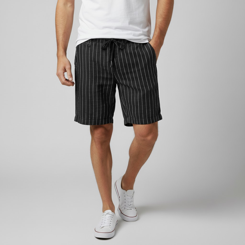 Men's Firenze Linen Shorts – Black
