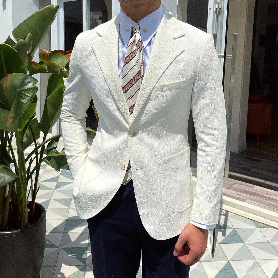 Men's Madrid Pearl White Blazer