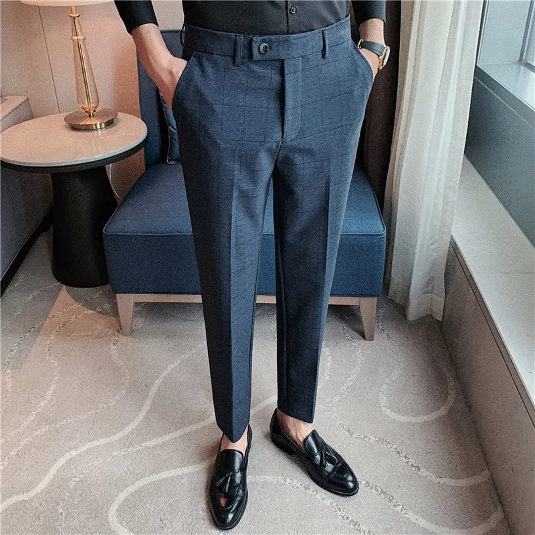 Men's Slim Check Tailored Trousers
