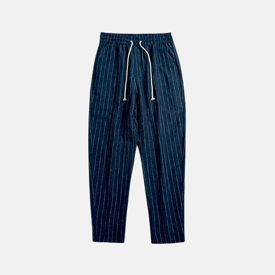 Men's Cassis Striped Linen Trousers