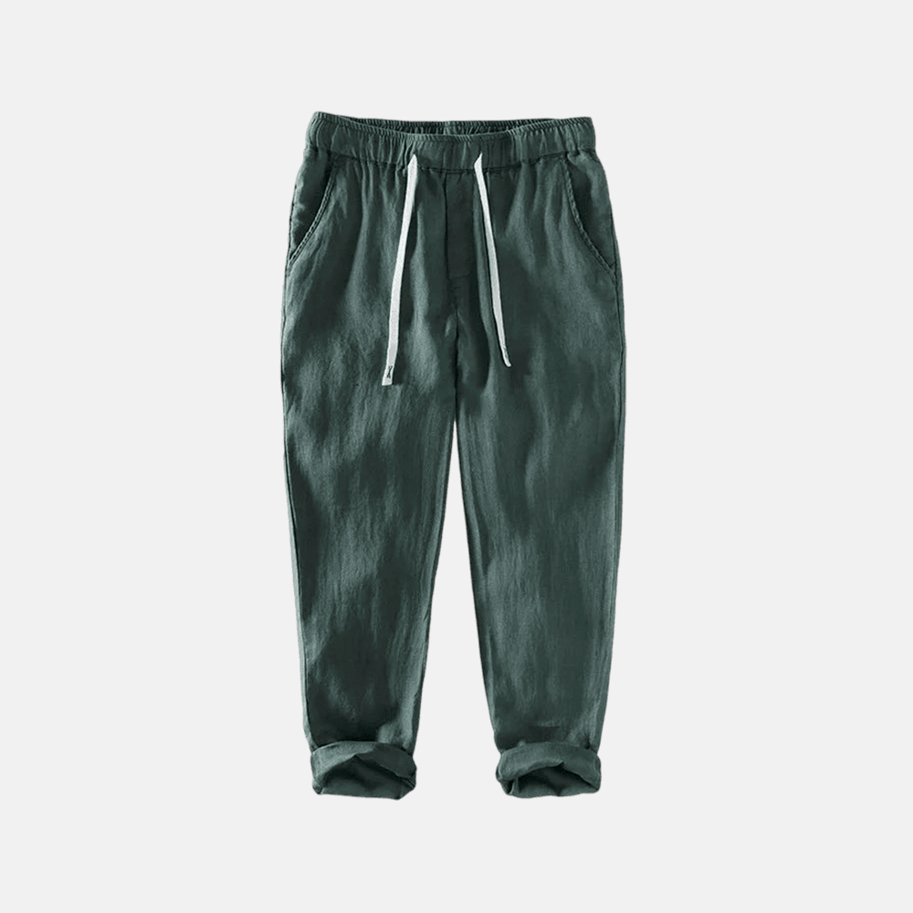 Men's Ischia Drawstring Linen Trousers