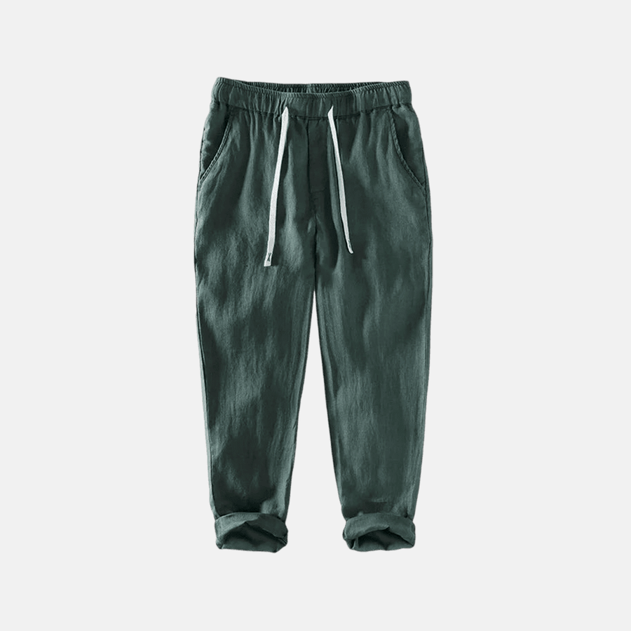 Men's Ischia Drawstring Linen Trousers