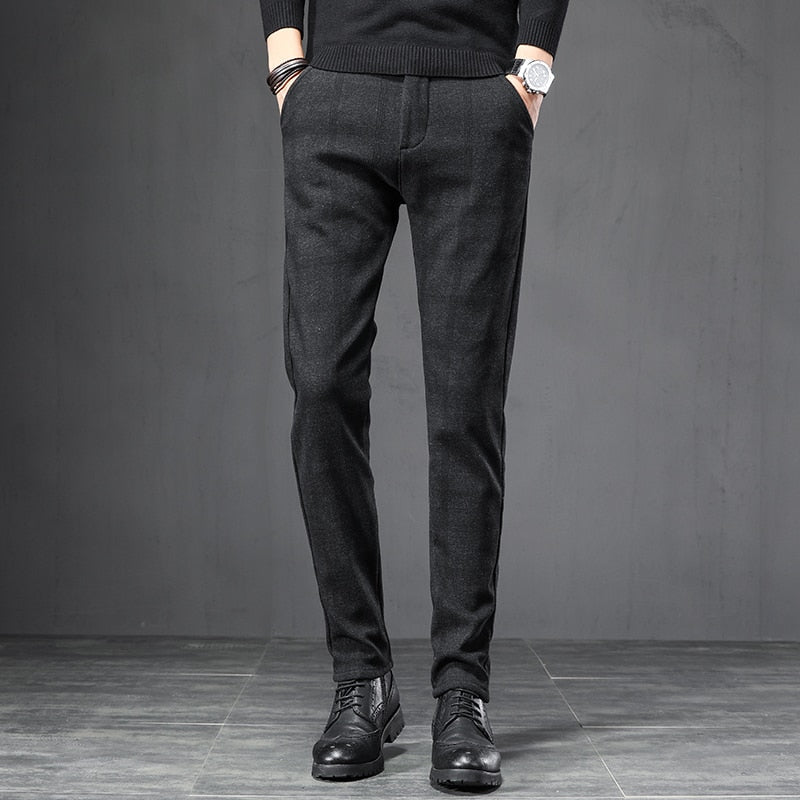 Men's Lined Check Tailored Trousers