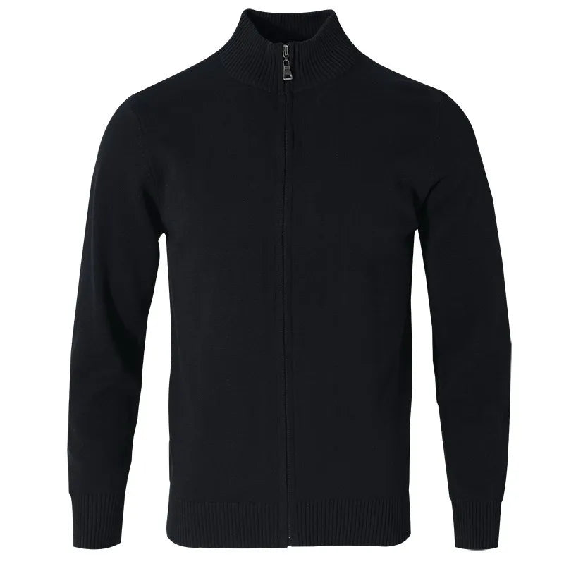 Men's Zip-Front Funnel-Neck Jumper