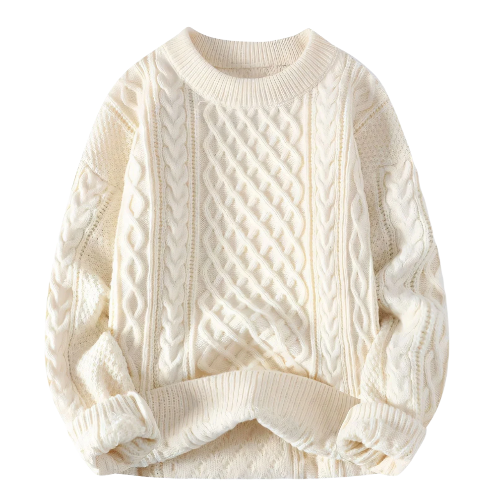 Men's Noir Cable-Knit Jumper